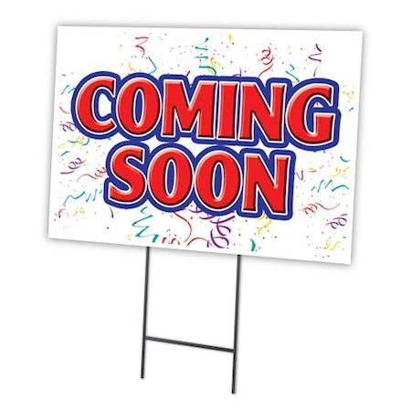 Signmission Coming Soon Yard Sign & Stake outdoor plastic coroplast window, C-2436-DS-Coming Soon C-2436-DS-Coming Soon